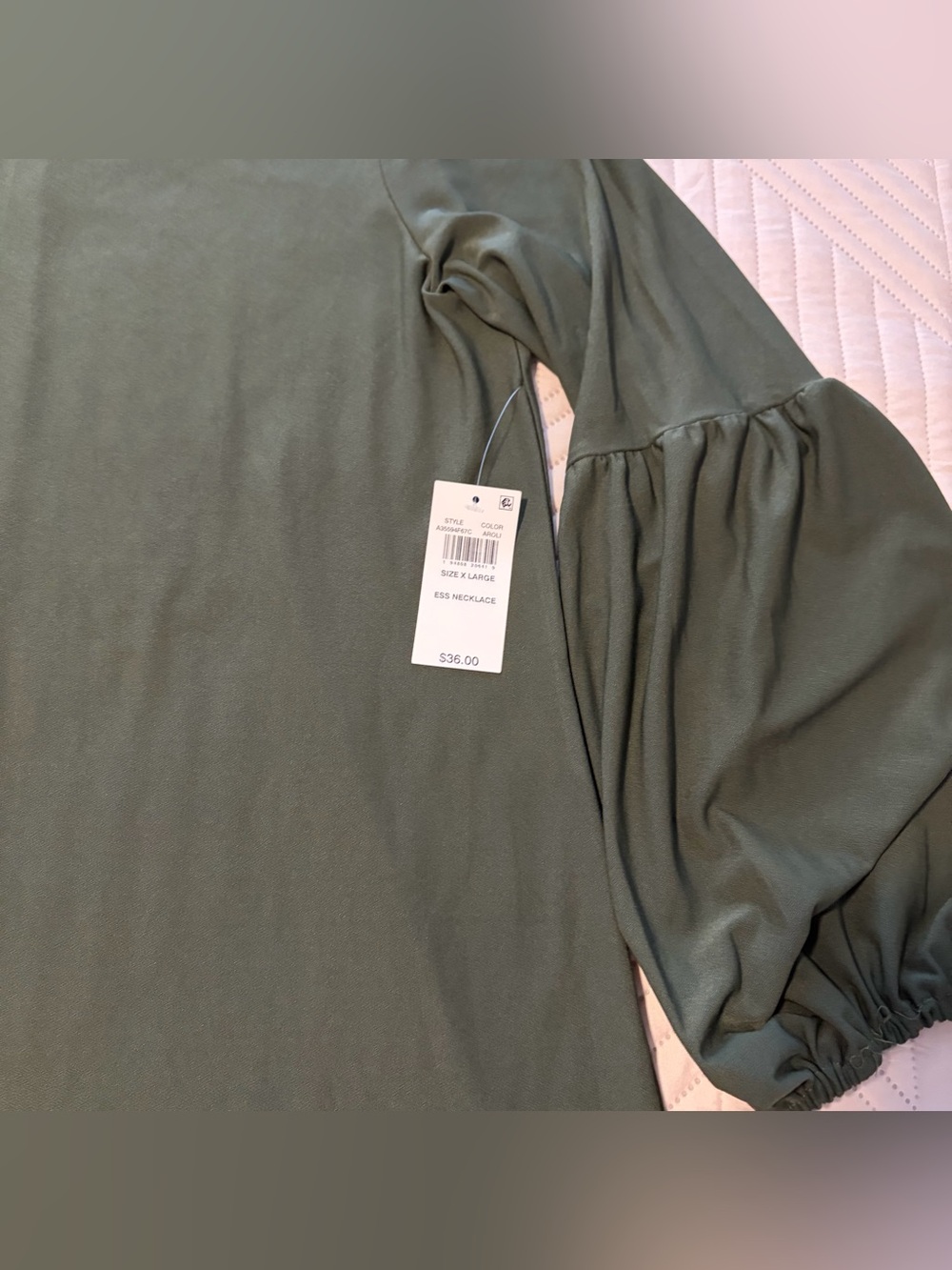 As U Wish- Olive Green Long Sleeve Shift Dress - Brand: - Picture 7 of 10